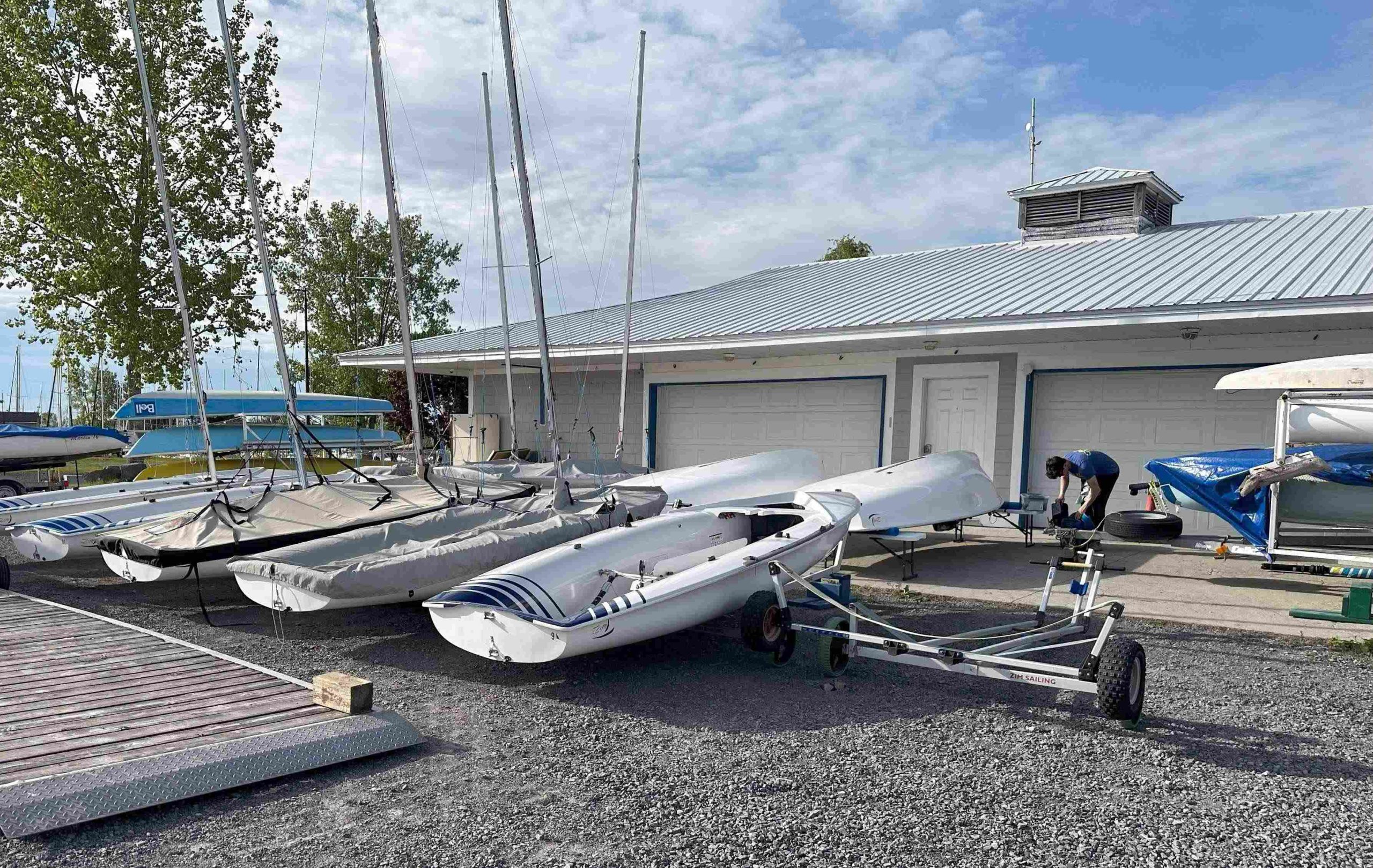 Youth Pavilion with some dinghies lined up