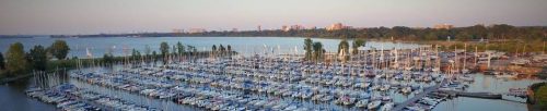 Overview of the harbour from Drone