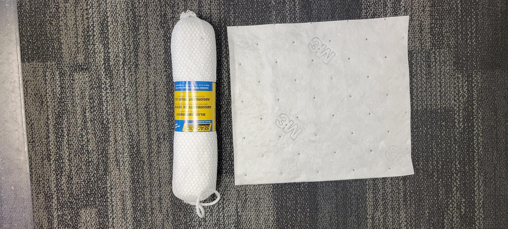 A bilge sock or absorbent pad