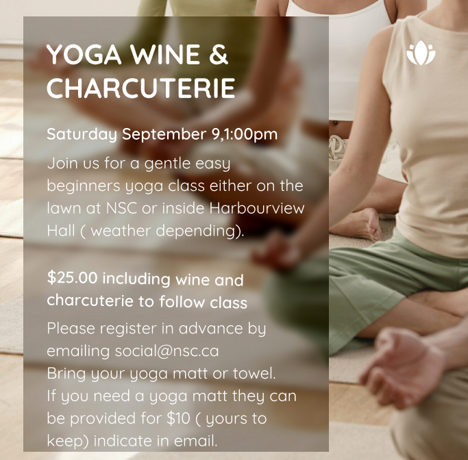 Yoga, Wine and Charcuterie event ad