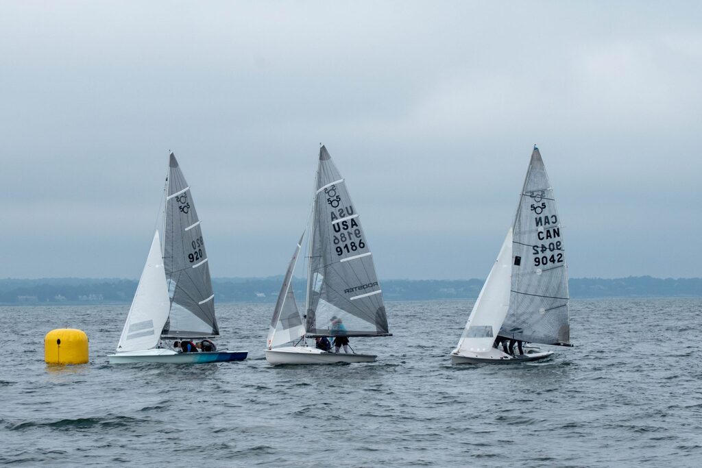 505 sailboats s at East Coast Championship 2023 in Rhode Island