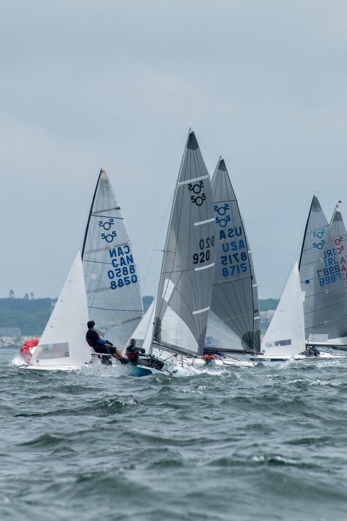 505 sailboats s at East Coast Championship 2023 in Rhode Island