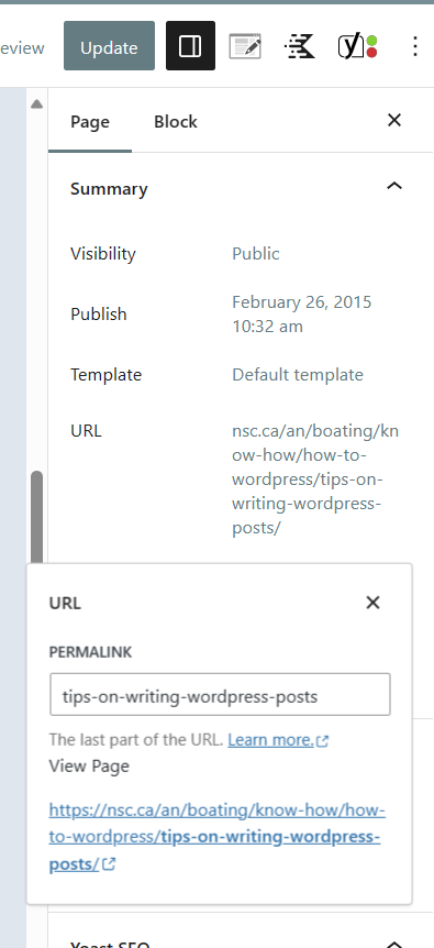 How to change the permalink of a post or page