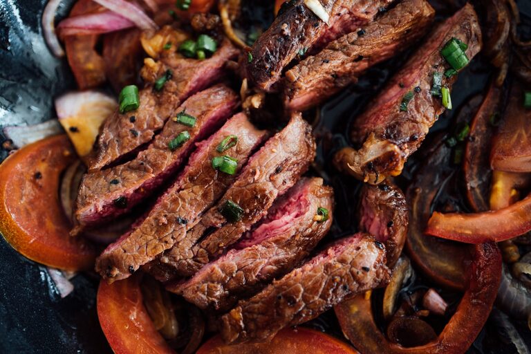 Plate of sliced roast beef