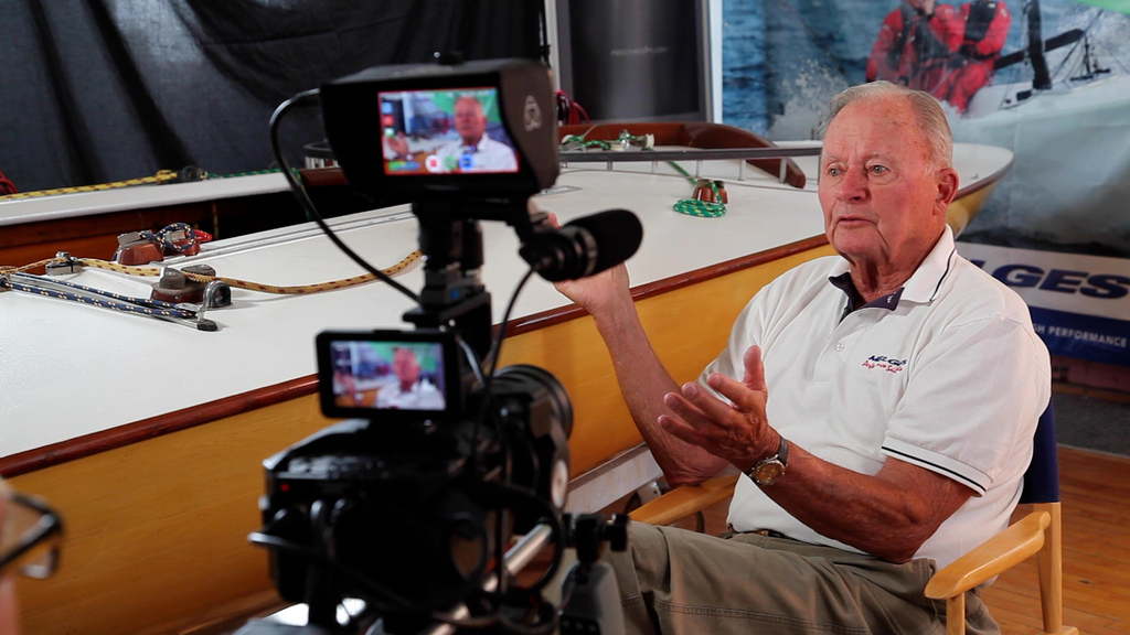 Buddy Melges being interviewed