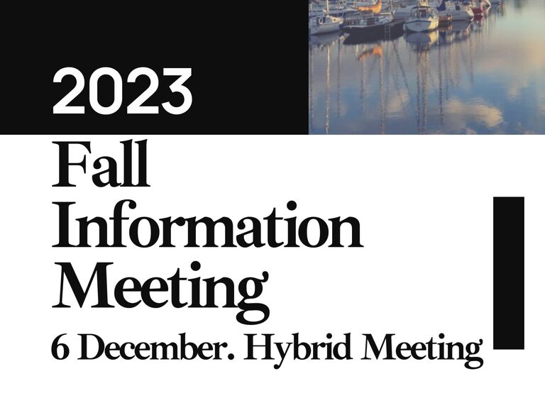 2023 Fall Information Meeting graphic - black and white boxes