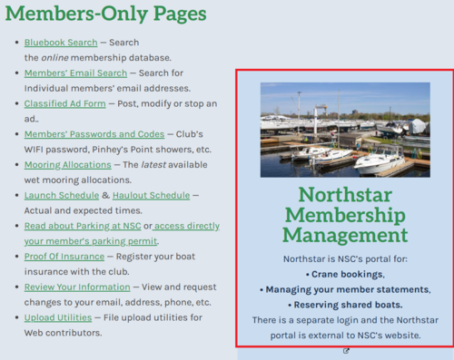 Screenshot of Northstar Membershp Management 