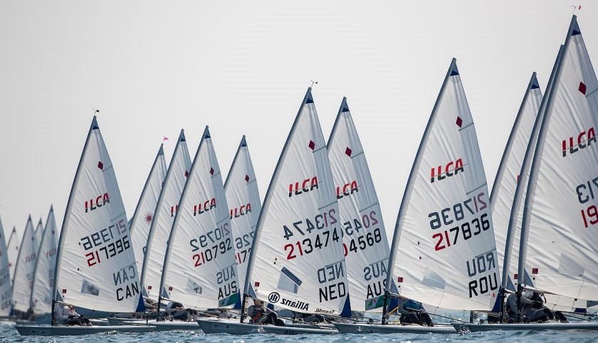 ILCA 6 sailboats racing