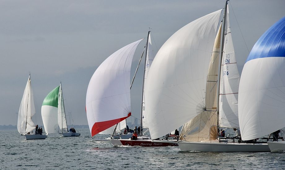 J/80 sailboats racing.