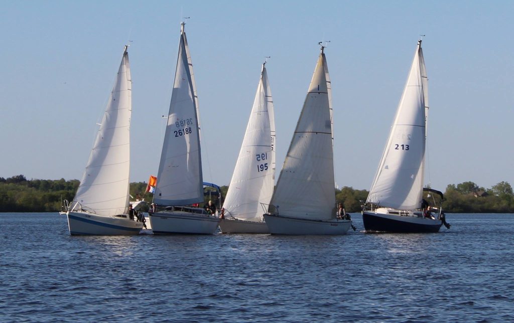 Sailing in the JAM (jib and main only) fleet